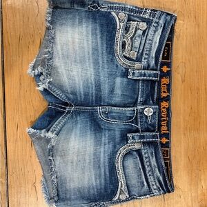 Rock Revival Distressed Blue Jean Shorts (Corin)